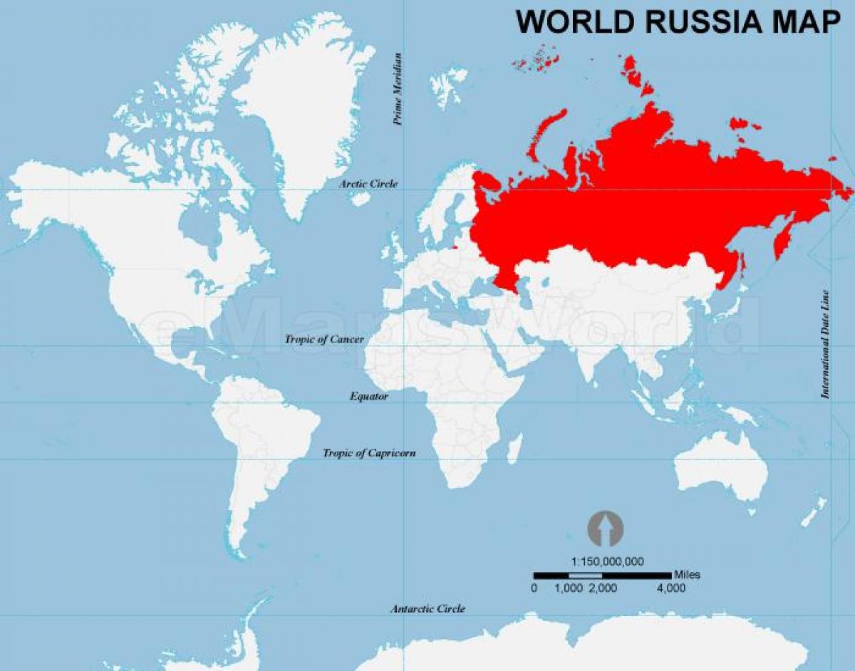 俄罗斯位置的地图