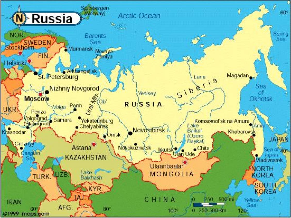 俄罗斯和周边国家地图