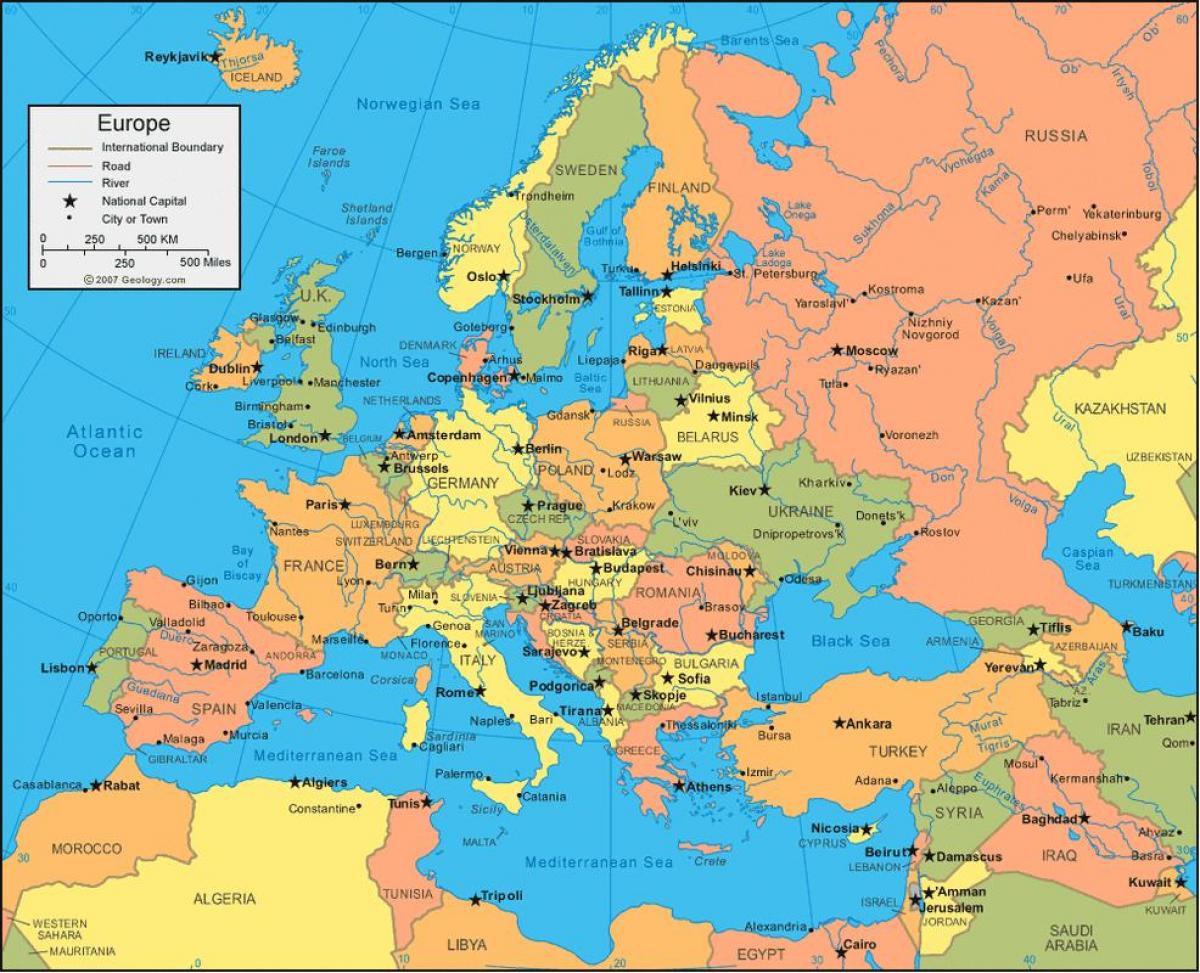 俄罗斯欧洲的地图