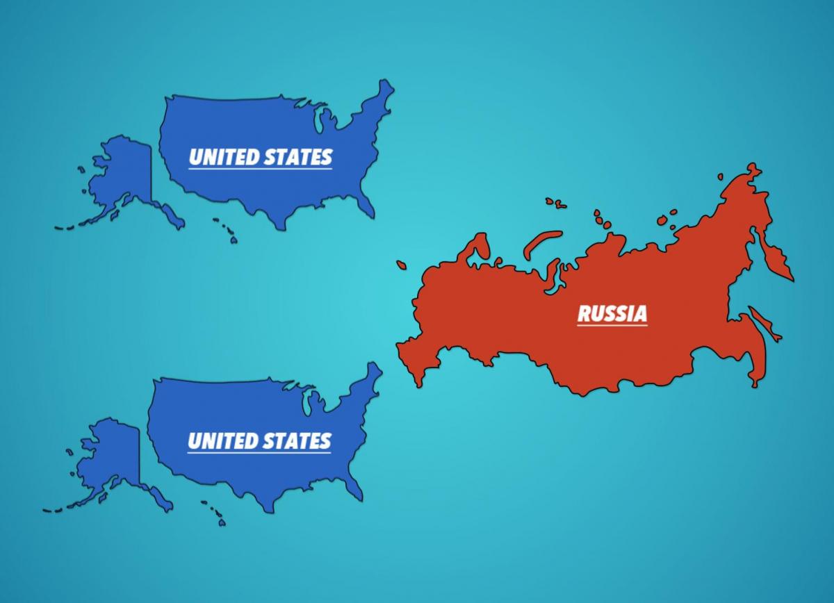俄罗斯的美国地图