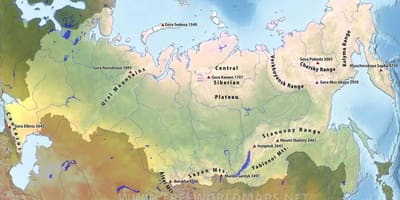 山区的俄罗斯地图