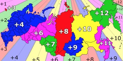 时区的俄罗斯地图